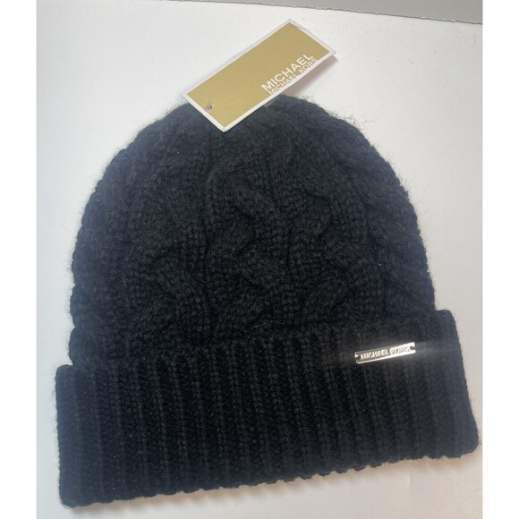 Michael Kors Cable Knit Beanie In Black New - Picture 1 of 4